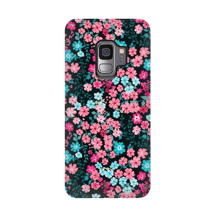 Galaxy S9 StrongFit Gorgeous Bright Pattern in Small Garden Flowers by ArtsCase