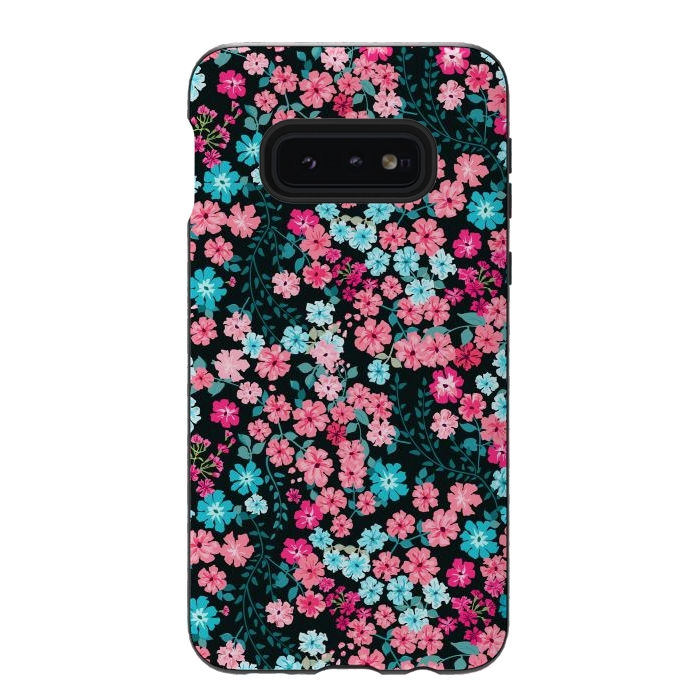 Galaxy S10e StrongFit Gorgeous Bright Pattern in Small Garden Flowers by ArtsCase
