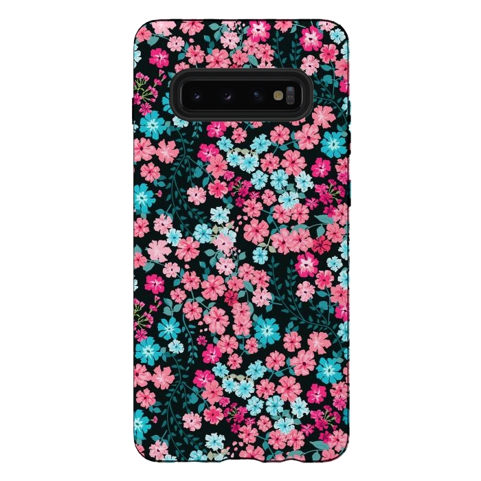 Galaxy S10 plus StrongFit Gorgeous Bright Pattern in Small Garden Flowers by ArtsCase