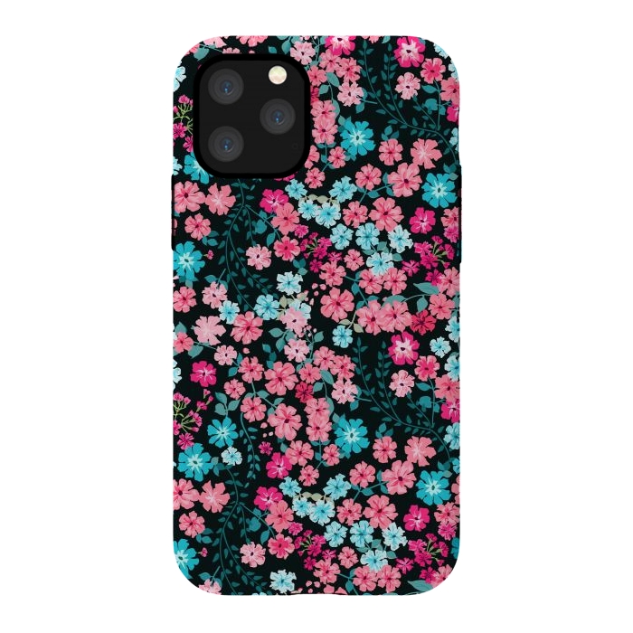 iPhone 11 Pro StrongFit Gorgeous Bright Pattern in Small Garden Flowers by ArtsCase