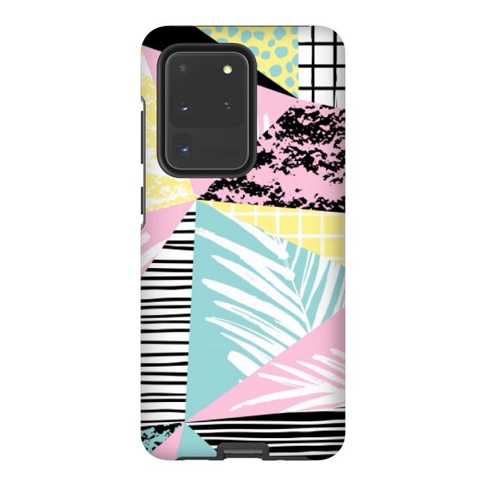 Galaxy S20 Ultra StrongFit tropical abstract pink pattern by MALLIKA