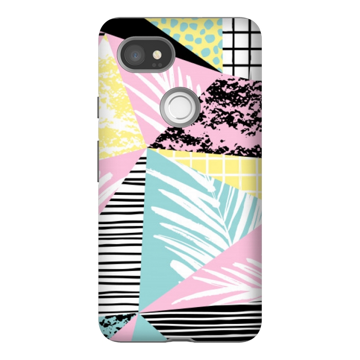 Pixel 2XL StrongFit tropical abstract pink pattern by MALLIKA