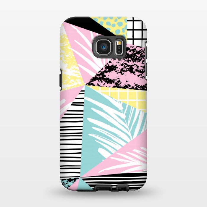 Galaxy S7 EDGE StrongFit tropical abstract pink pattern by MALLIKA