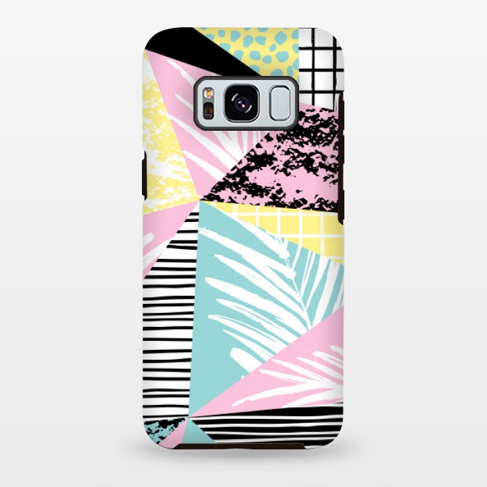 Galaxy S8 plus StrongFit tropical abstract pink pattern by MALLIKA