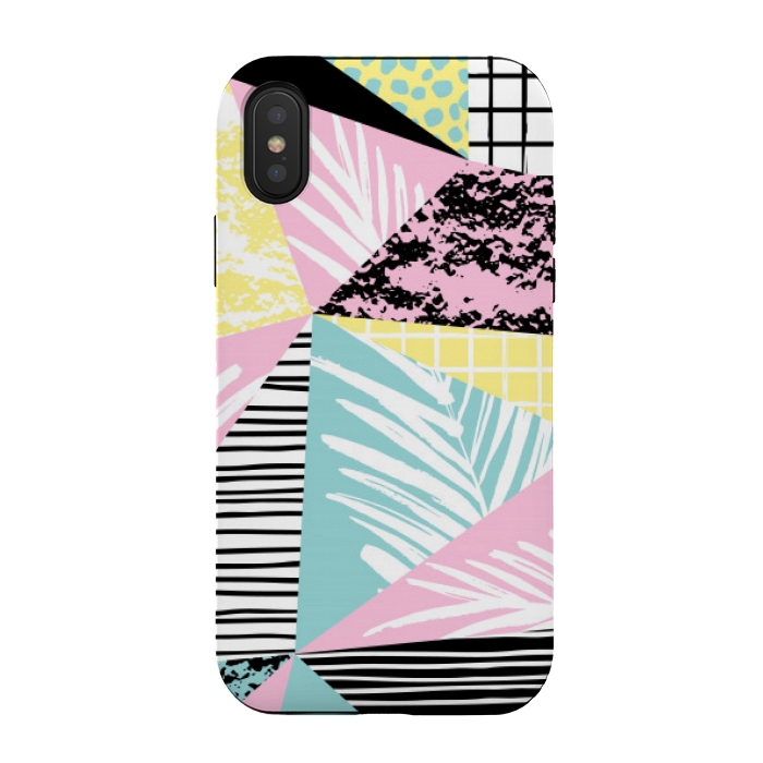 iPhone Xs / X StrongFit tropical abstract pink pattern by MALLIKA