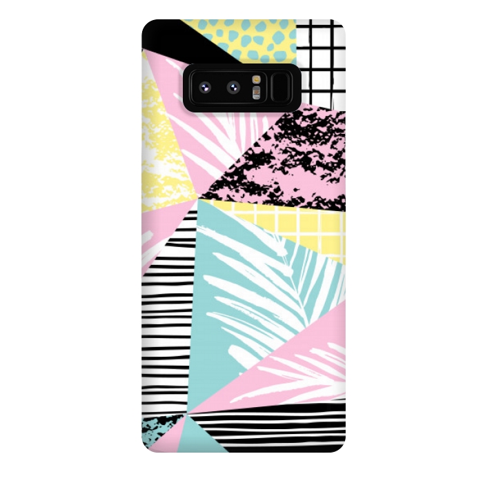 Galaxy Note 8 StrongFit tropical abstract pink pattern by MALLIKA