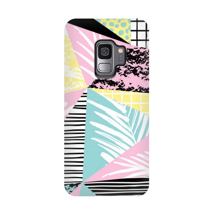 Galaxy S9 StrongFit tropical abstract pink pattern by MALLIKA