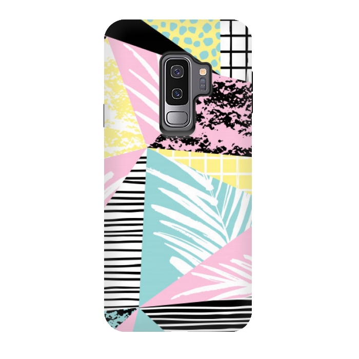 Galaxy S9 plus StrongFit tropical abstract pink pattern by MALLIKA