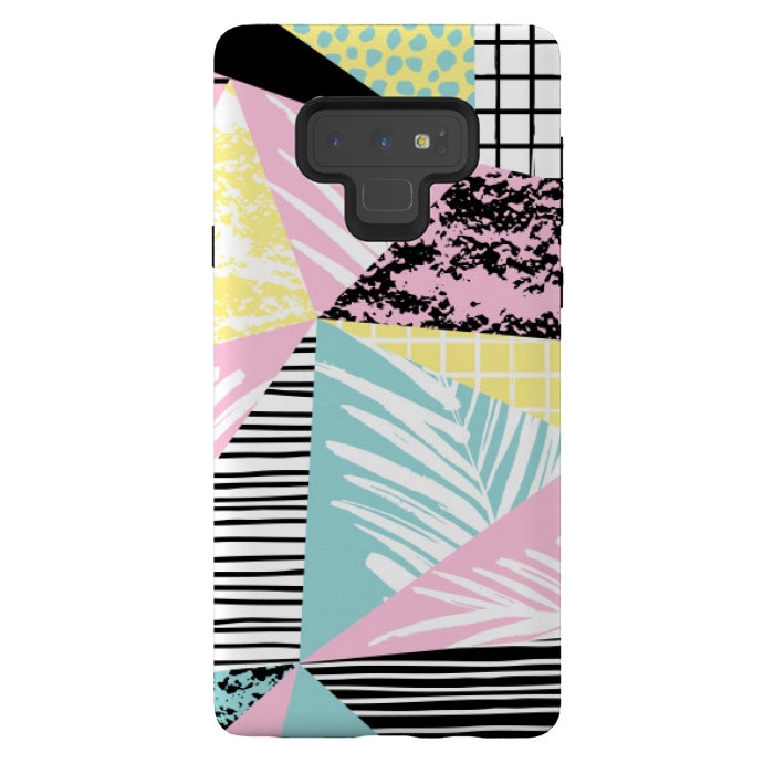 Galaxy Note 9 StrongFit tropical abstract pink pattern by MALLIKA