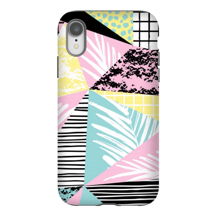 iPhone Xr StrongFit tropical abstract pink pattern by MALLIKA