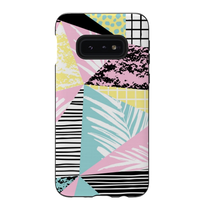 Galaxy S10e StrongFit tropical abstract pink pattern by MALLIKA