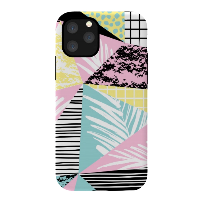 iPhone 11 Pro StrongFit tropical abstract pink pattern by MALLIKA