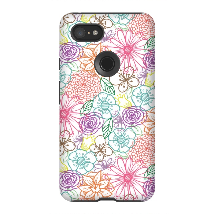 Pixel 3XL StrongFit Bright Floral by TracyLucy Designs