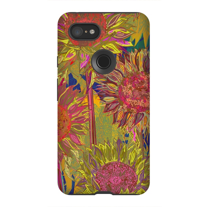 Pixel 3XL StrongFit Sunflowers by Lotti Brown