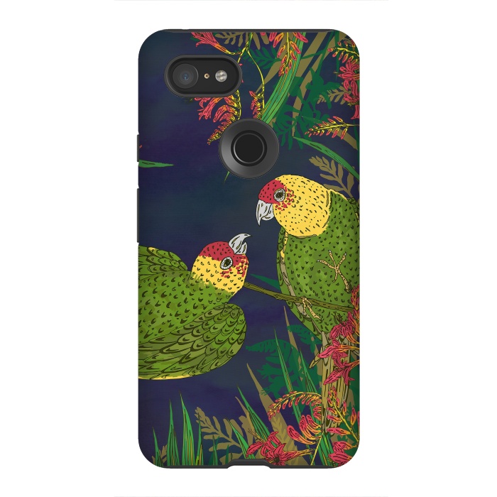 Pixel 3XL StrongFit Parakeets in Paradise by Lotti Brown