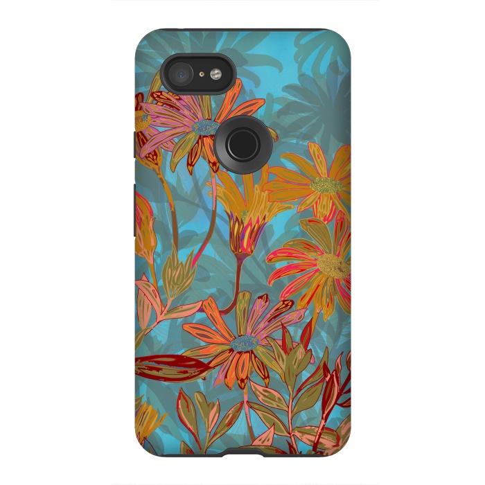 Pixel 3XL StrongFit Fantasy Fall Flowers by Lotti Brown