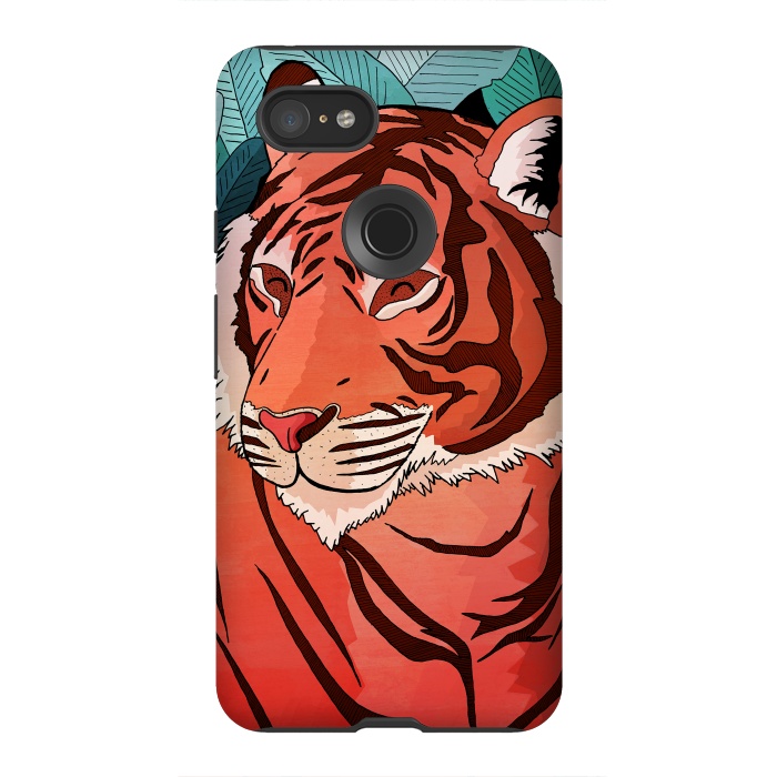 Pixel 3XL StrongFit Tiger in the jungle  by Steve Wade (Swade)