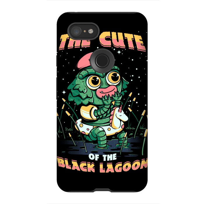 Pixel 3XL StrongFit Cute of the black lagoon! by Ilustrata