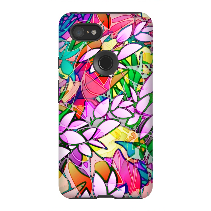 Pixel 3XL StrongFit Grunge Art Floral Abstract G130  by Medusa GraphicArt