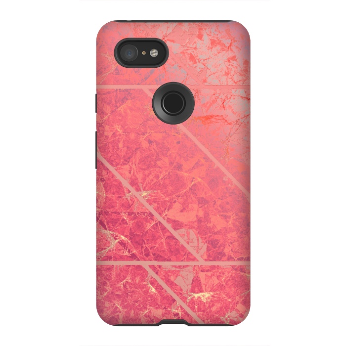 Pixel 3XL StrongFit Pink Marble Texture G281 by Medusa GraphicArt