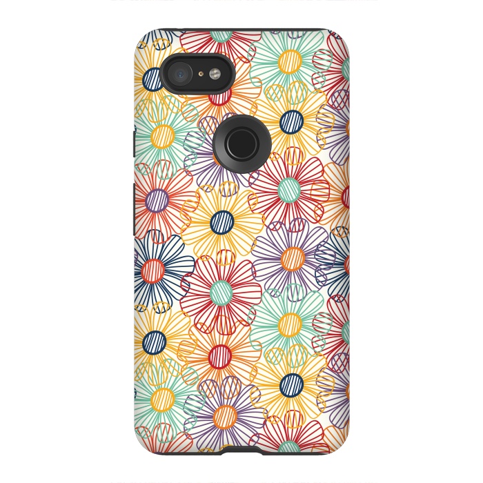 Pixel 3XL StrongFit RAINBOW FLORAL by TracyLucy Designs