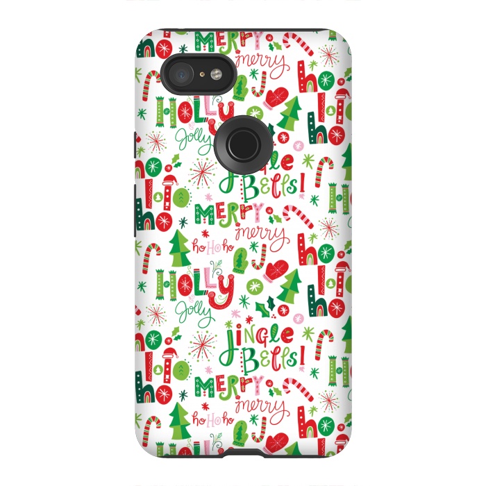 Pixel 3XL StrongFit Festive Christmas Lettering by Noonday Design