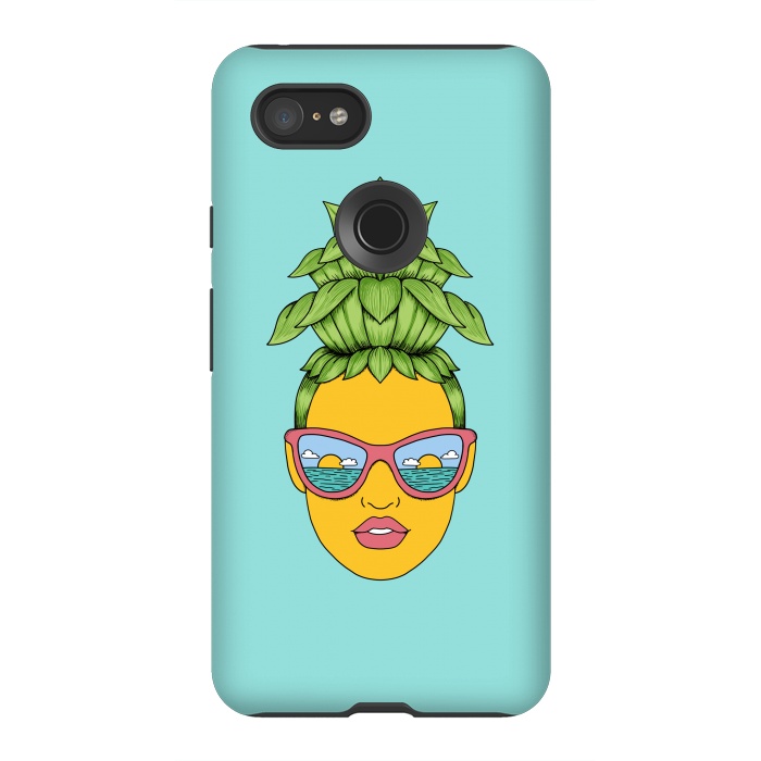 Pixel 3XL StrongFit Pineapple Girl by Coffee Man