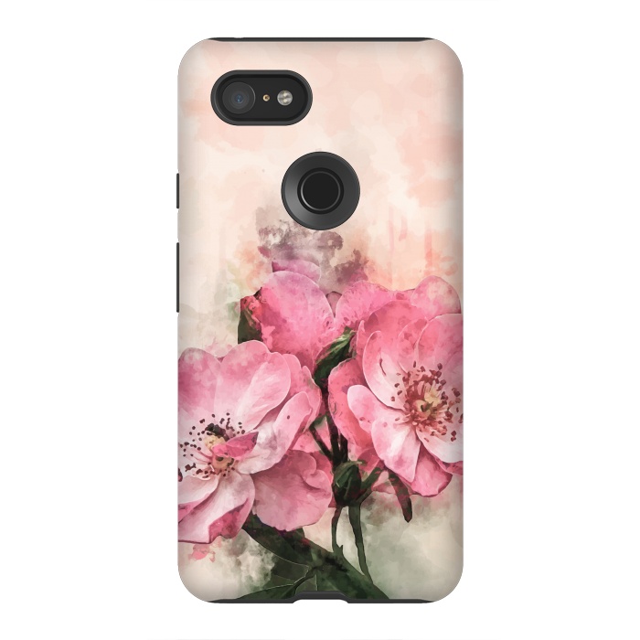 Pixel 3XL StrongFit Vintage Pink Flower by Creativeaxle
