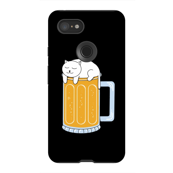 Pixel 3XL StrongFit Cat beer by Coffee Man