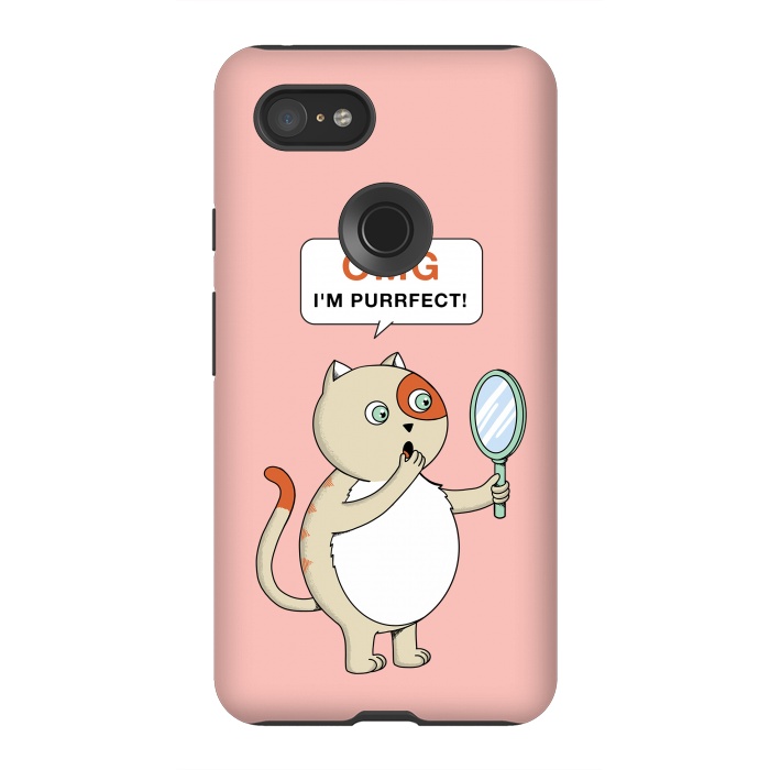 Pixel 3XL StrongFit Cat Perfect Pink by Coffee Man