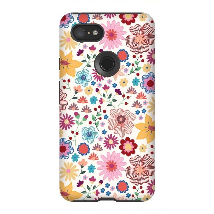 Pixel 3XL StrongFit Springtime Wild Bloom by TracyLucy Designs