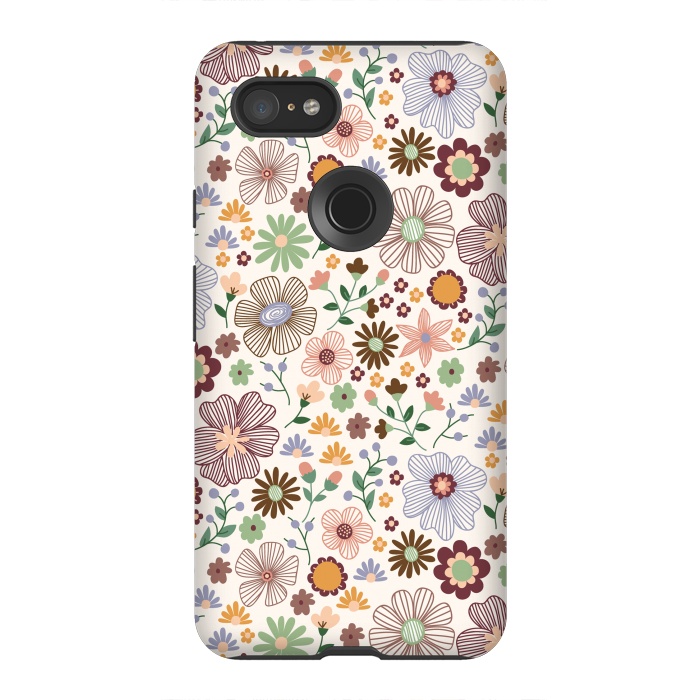 Pixel 3XL StrongFit Autumn Wild Bloom by TracyLucy Designs