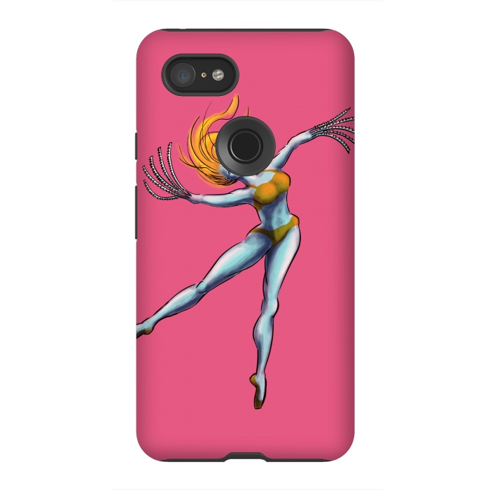 Pixel 3XL StrongFit Weird Dancer Girl With Saw Hands by Boriana Giormova
