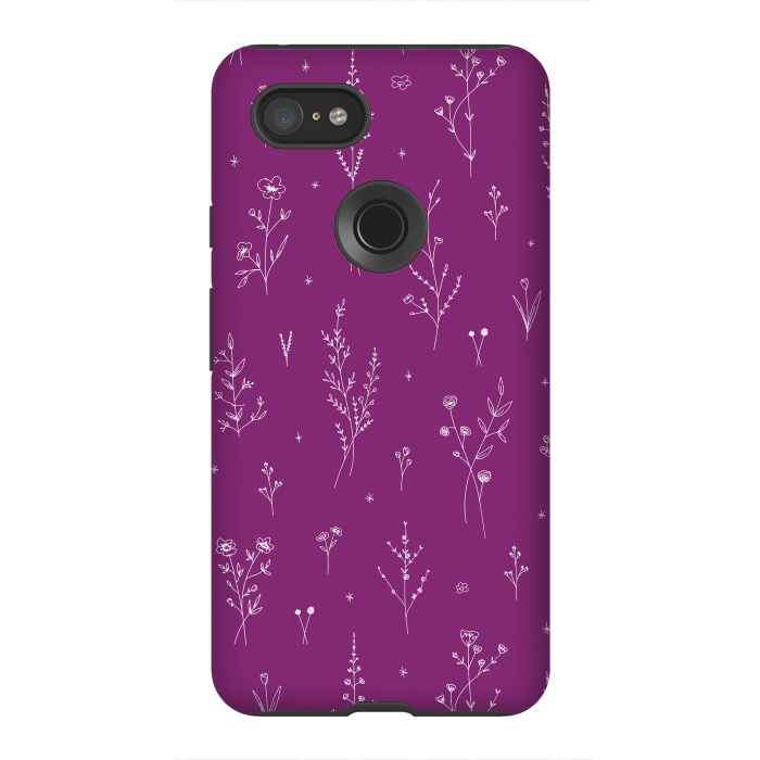 Pixel 3XL StrongFit Magic Wine Wildflowers by Anis Illustration