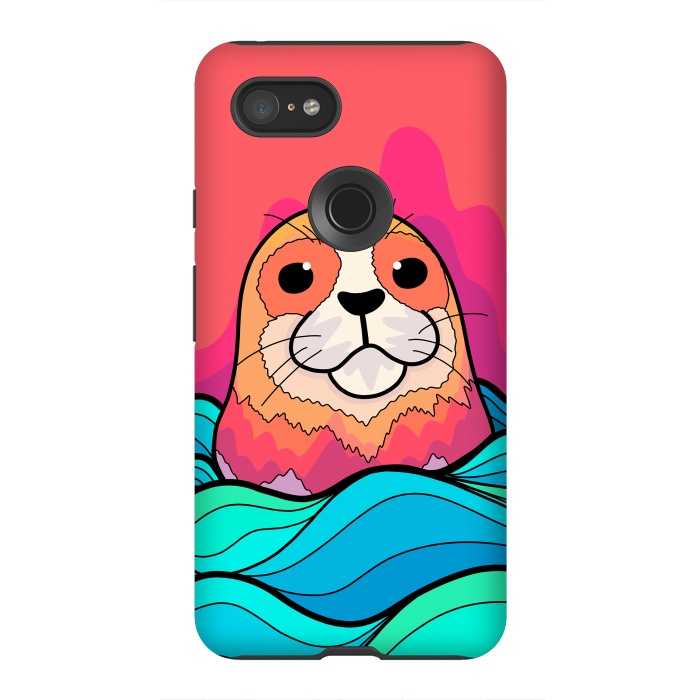 Pixel 3XL StrongFit The happy seal by Steve Wade (Swade)