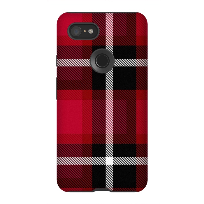 Pixel 3XL StrongFit Red Scottish Plaid by TMSarts