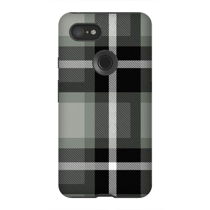 Pixel 3XL StrongFit Warm Gray Scottish Plaid by TMSarts
