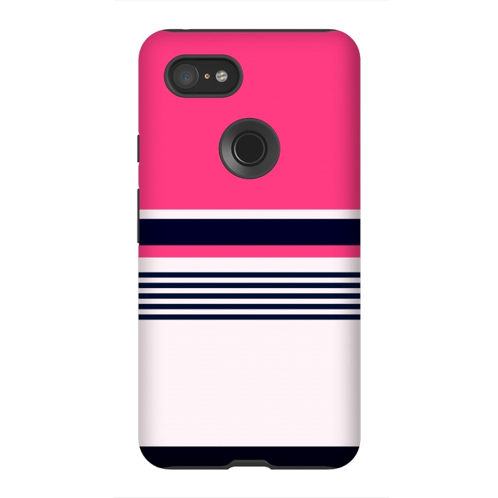 Pixel 3XL StrongFit Pink Pastel Stripes by TMSarts