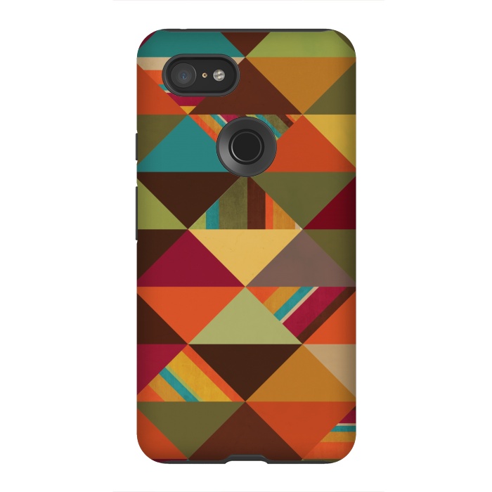 Pixel 3XL StrongFit Autumn Triangles by Noonday Design