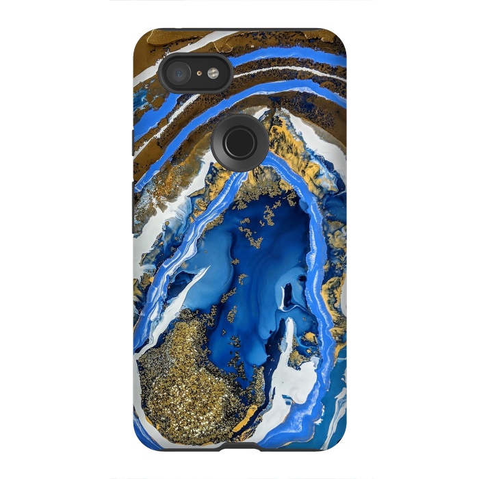 Pixel 3XL StrongFit Gold and blue geode  by Winston