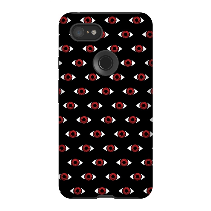 Pixel 3XL StrongFit Red eye pattern by Laura Nagel