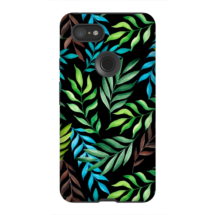 Pixel 3XL StrongFit Tropical leaves by Julia Badeeva
