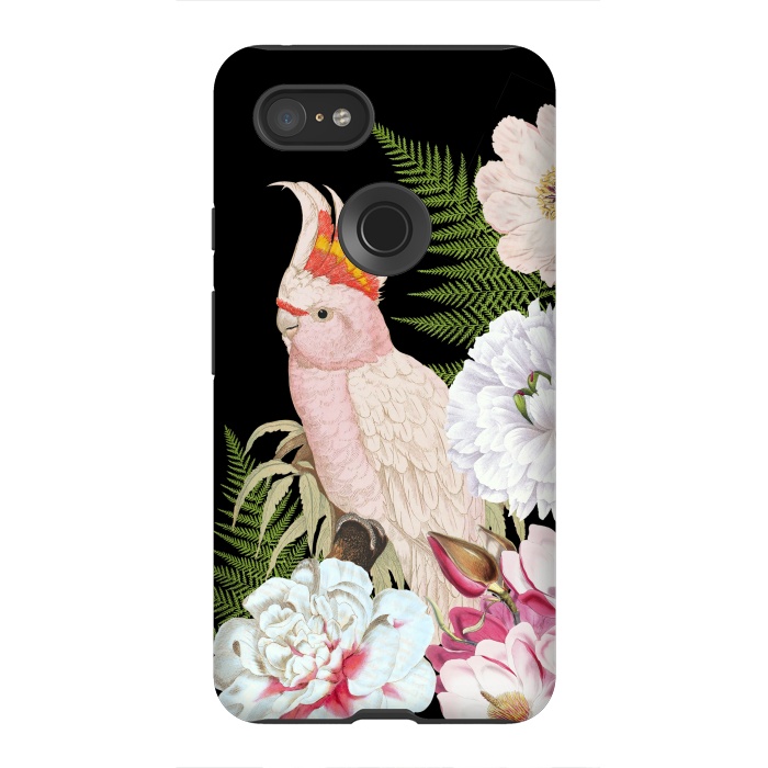Pixel 3XL StrongFit Vintage Cockatoo in Flower Jungle by  Utart