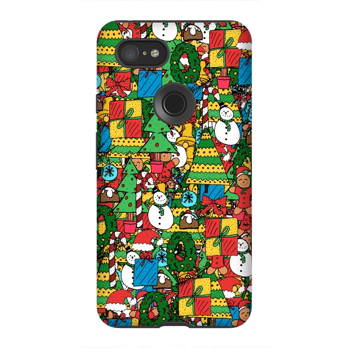 Pixel 3XL StrongFit Merry Christmas pattern by Steve Wade (Swade)