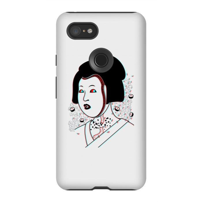 Pixel 3XL StrongFit Psychedelic Geisha by Pigboom