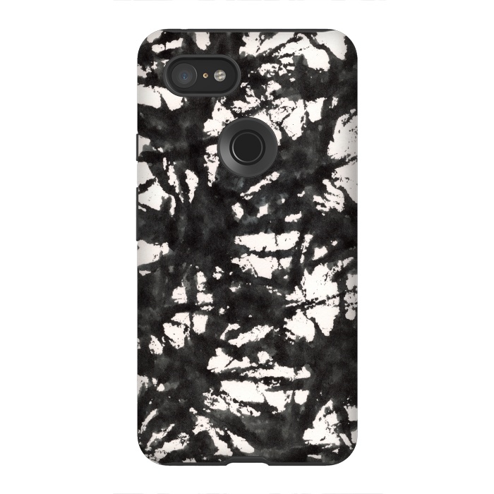 Pixel 3XL StrongFit Black Watercolor Stamp by Hanny Agustine