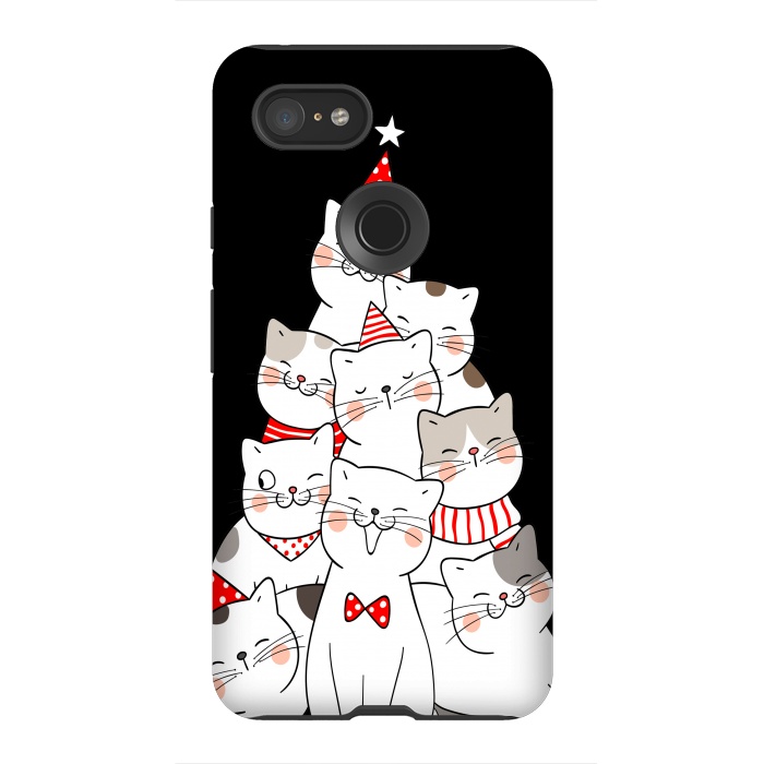 Pixel 3XL StrongFit christmas cats by haroulita
