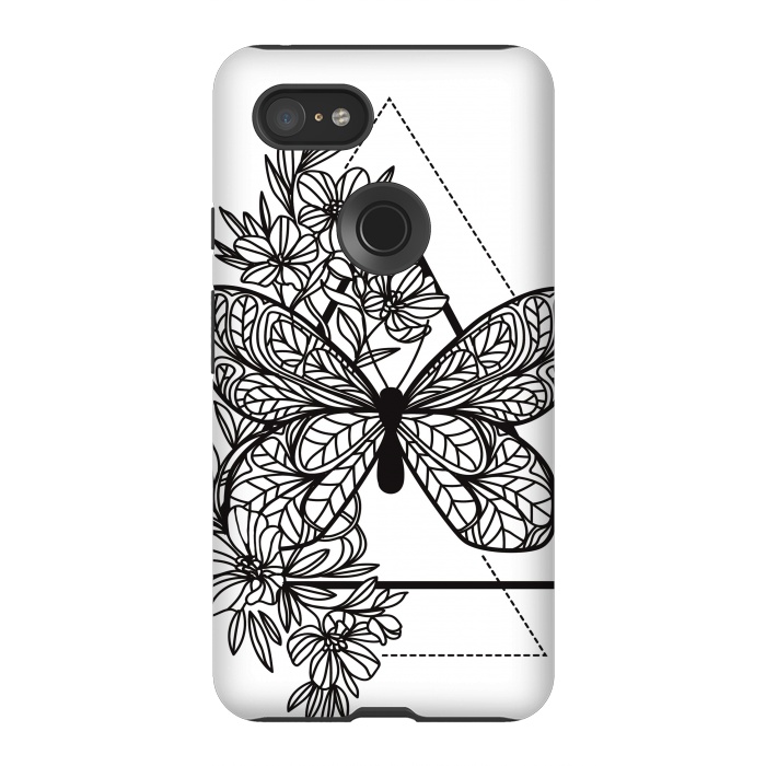 Pixel 3XL StrongFit bw butterfly by haroulita