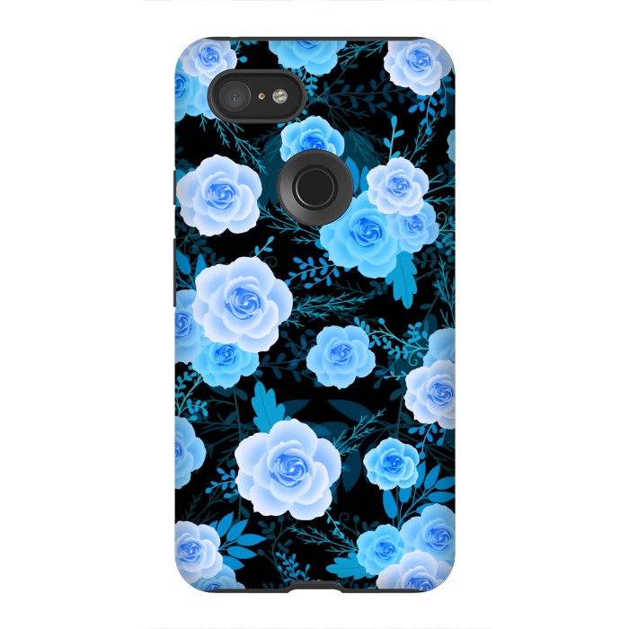 Pixel 3XL StrongFit Blue purple roses by Jms