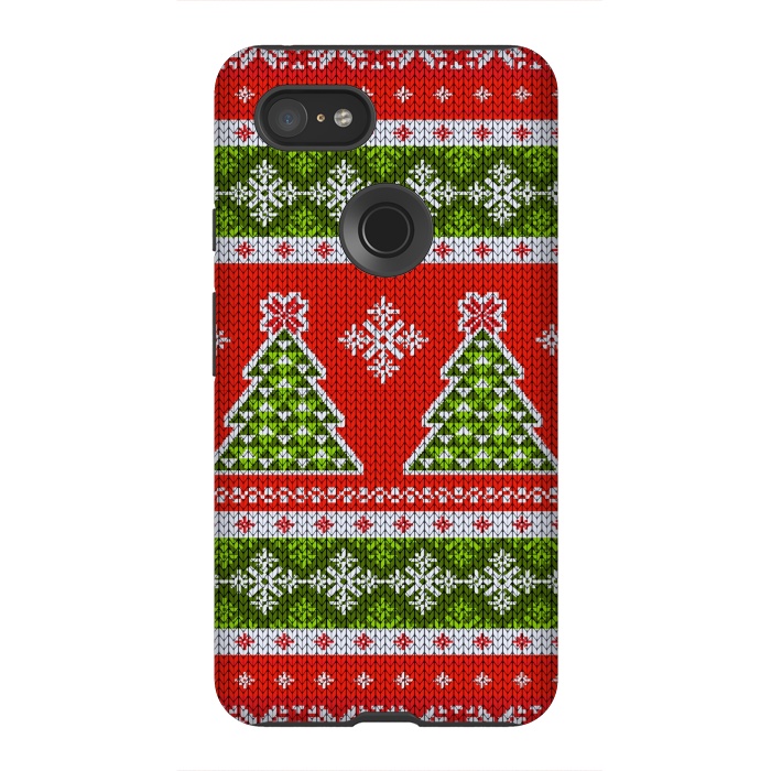Pixel 3XL StrongFit Ugly christmas sweater pattern  by Winston